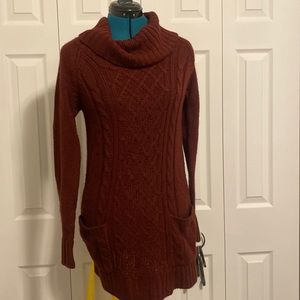 Charlotte Russe cowl neck cable knit sweater dress with pockets